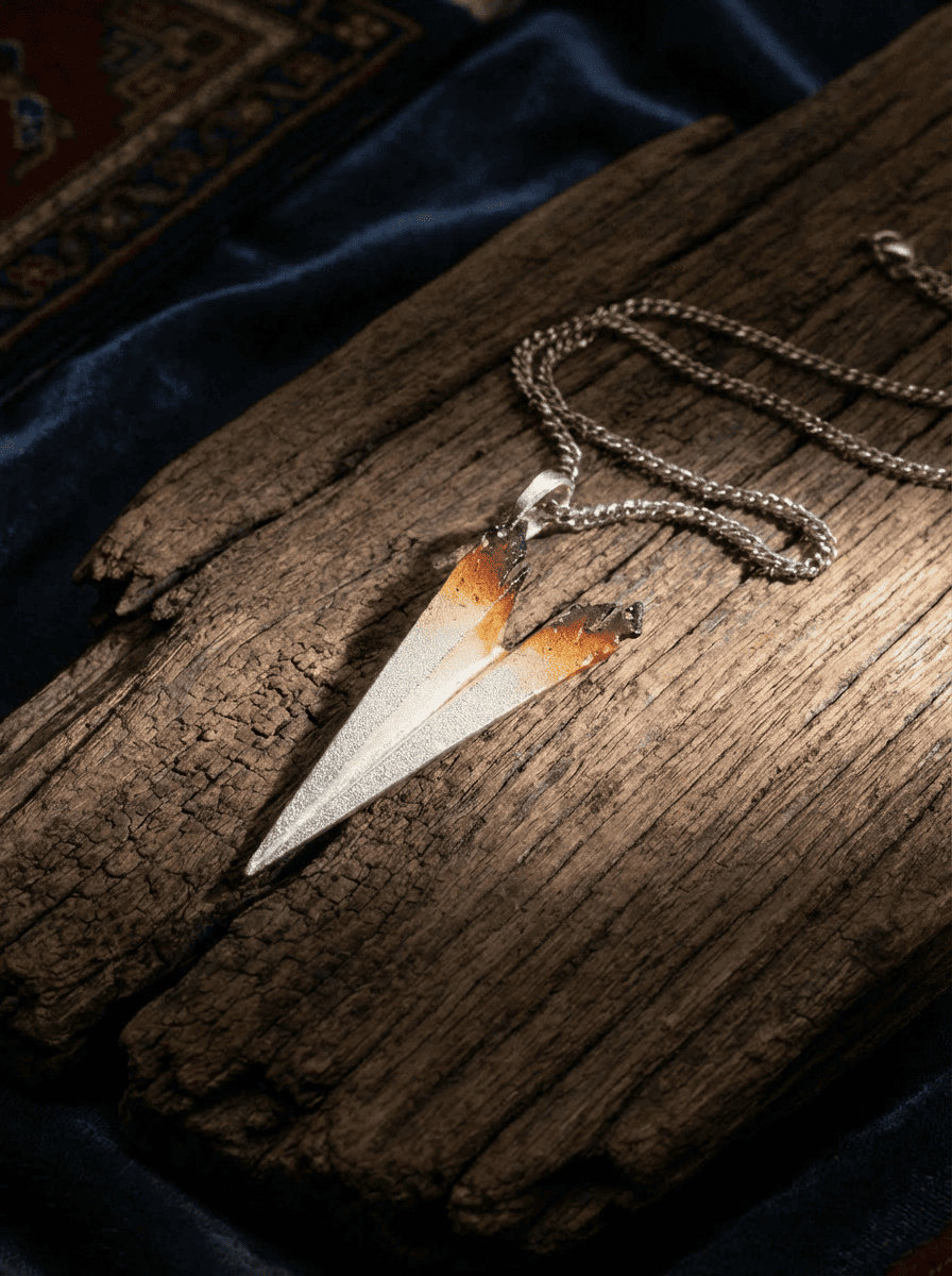 「Ember」Original Design Paper Plane Silver Necklace