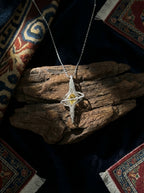Personalized Energy Clavicle Necklace | Planet Ring Series Natural Citrine Sterling Silver Pendant Necklace