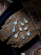 Niche Healing Clavicle Necklace | Colorful Sugar Bean Series White Opal Hand-Wound Sterling Silver Pendant Necklace