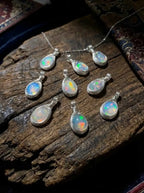 Niche Healing Clavicle Necklace | Colorful Sugar Bean Series White Opal Hand-Wound Sterling Silver Pendant Necklace