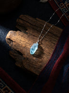 Original Irregular Aquamarine Clavicle Necklace | S925 Sterling Silver Niche High-End Unisex Necklace