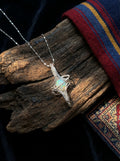 Original Planet Ring Design | Natural White Opal Sterling Silver Wrapped Necklace Unique Niche Choker