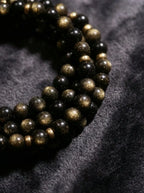 Himalsoul Sunlight Gold Sheen Obsidian Bagua Mala