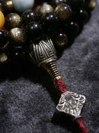 Himalsoul Sunlight Gold Sheen Obsidian Bagua Mala