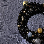 Himalsoul Sunlight Gold Sheen Obsidian Bagua Mala