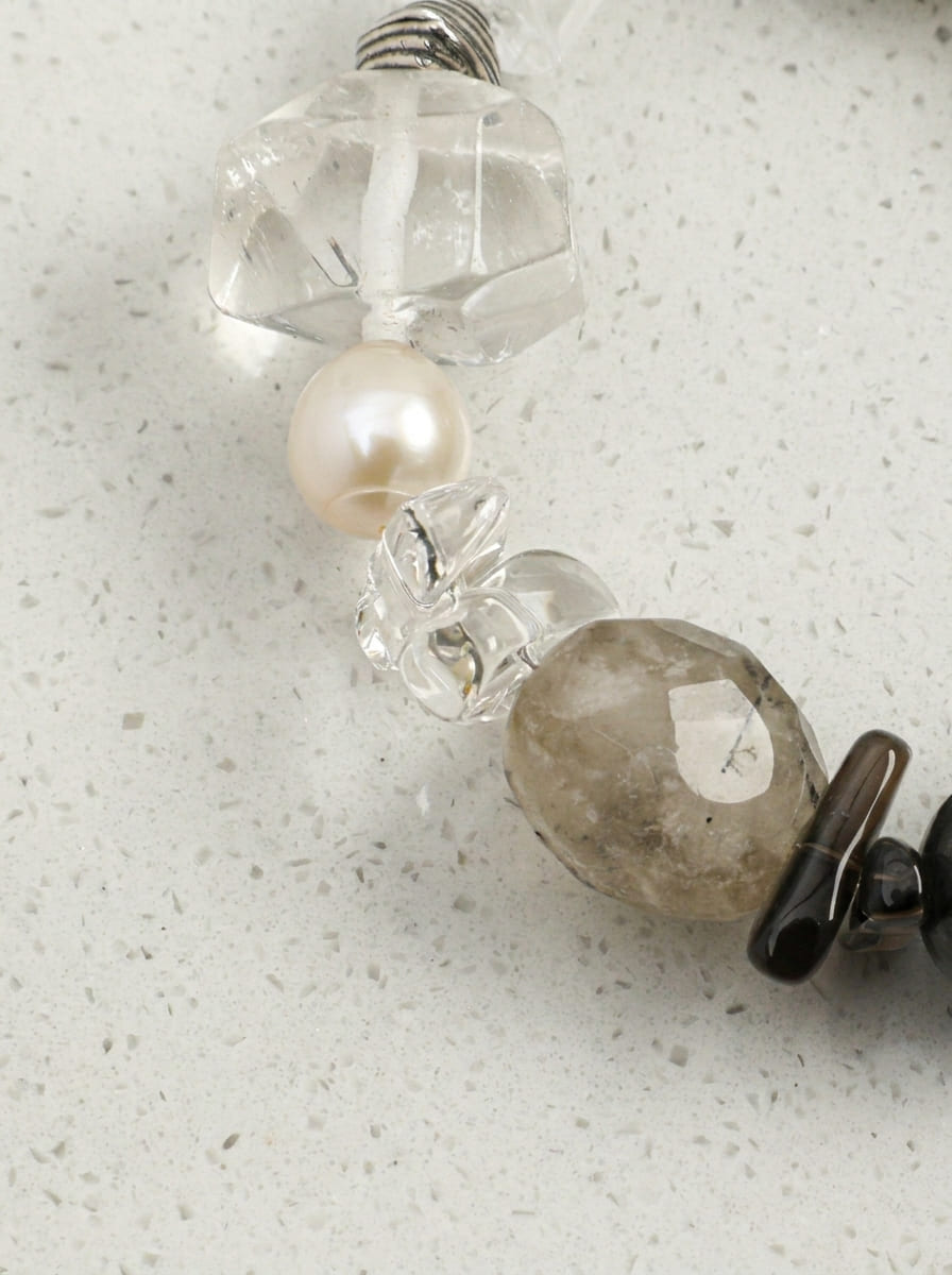 Ink Charm Crystal Heart · Crystal & Rutilated Quartz Bracelet