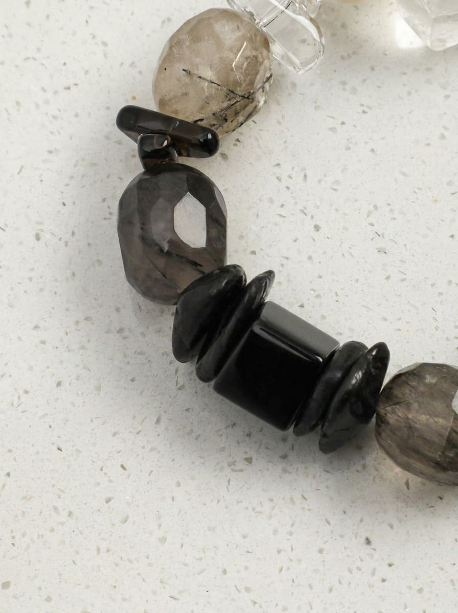 Ink Charm Crystal Heart · Crystal & Rutilated Quartz Bracelet