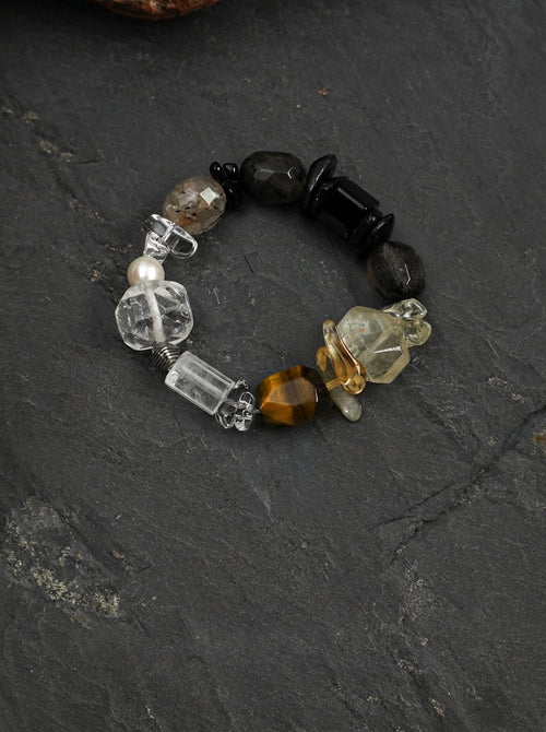 Ink Charm Crystal Heart · Crystal & Rutilated Quartz Bracelet
