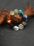 Spiritual Amber Zen Heart · Lapis Lazuli & Crystal Multi-Gem Bracelet