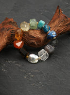 Spiritual Amber Zen Heart · Lapis Lazuli & Crystal Multi-Gem Bracelet