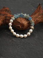 Snow Amber Blue Charm · Pearl & Gemstone Bracelet