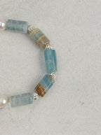 Snow Amber Blue Charm · Pearl & Gemstone Bracelet