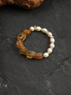 Condensed Light Heart-Nurturing · Citrine & Freshwater Pearl Bracelet