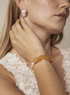 Condensed Light Heart-Nurturing · Citrine & Freshwater Pearl Bracelet