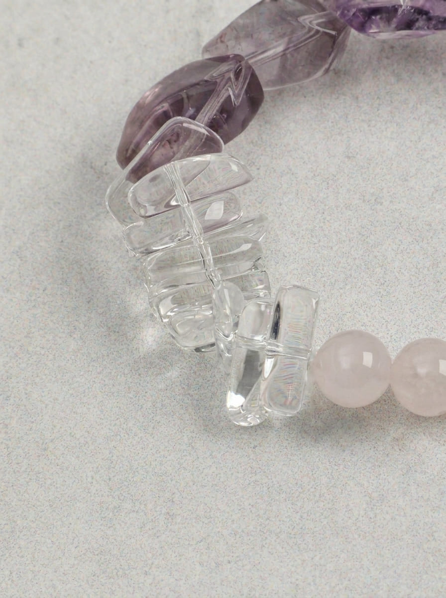 Heart's Return · Amethyst & Rose Quartz Bracelet