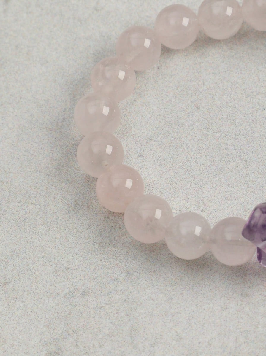 Heart's Return · Amethyst & Rose Quartz Bracelet