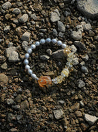 Mist Warmth Heart's Return · Grey Pearl & Citrine Bracelet