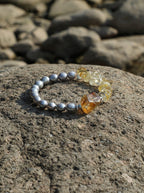 Mist Warmth Heart's Return · Grey Pearl & Citrine Bracelet
