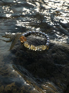 Mist Warmth Heart's Return · Grey Pearl & Citrine Bracelet