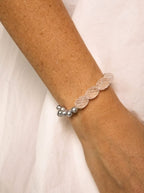 Moon Zen Heart · Grey Pearl & Clear Crystal Bracelet