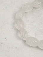 Moon Zen Heart · Grey Pearl & Clear Crystal Bracelet
