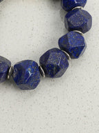 Moonlit Lapis Serenity · Lapis Lazuli & Freshwater Pearl Bracelet