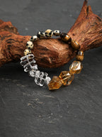 「Golden Amber Wisdom」Tiger’s Eye & Crystal Bracelet