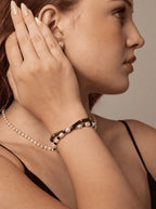 「Lapis Radiance Contemplation」 Lapis Lazuli, Pearl & Black Tourmaline Bracelet