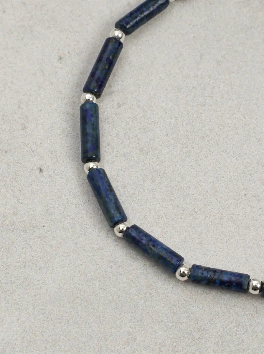 「Lapis Radiance Contemplation」 Lapis Lazuli, Pearl & Black Tourmaline Bracelet