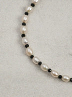 「Lapis Radiance Contemplation」 Lapis Lazuli, Pearl & Black Tourmaline Bracelet