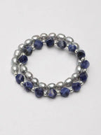 「Serene Blue Soft Grey」Grey Pearl & Sodalite Bracelet