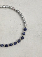 「Serene Blue Soft Grey」Grey Pearl & Sodalite Bracelet