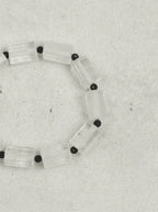 「Snowland Moon Shield」Clear Crystal & Baroque Pearl Bracelet