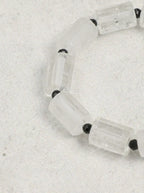 「Snowland Moon Shield」Clear Crystal & Baroque Pearl Bracelet