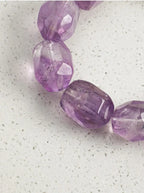 Cloud Violet Zen Heart · Amethyst & Freshwater Pearl Bracelet