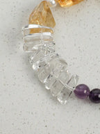 「Violet Gold Zen Heart」 Amethyst, Citrine & Pearl Bracelet