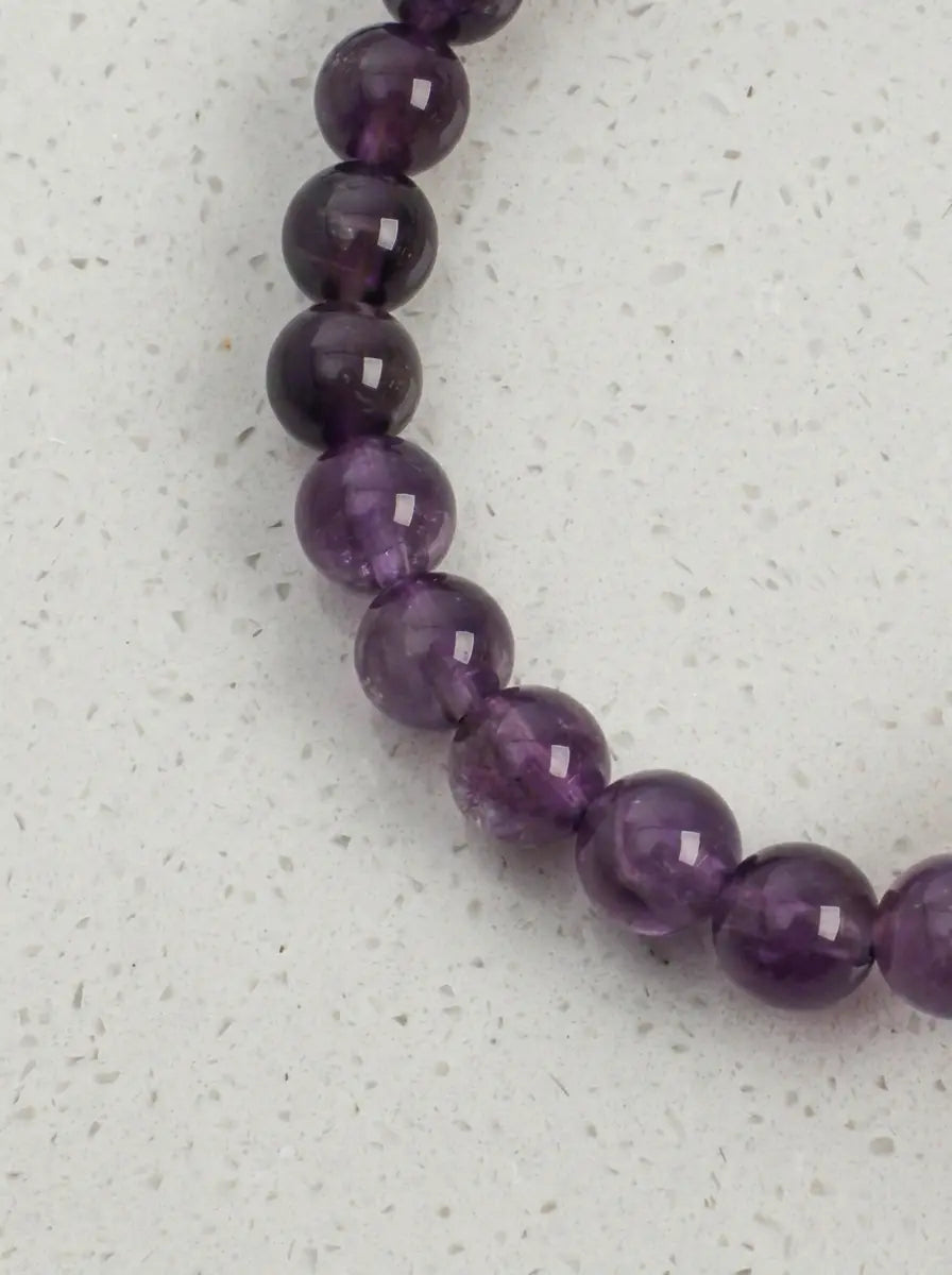 「Violet Gold Zen Heart」 Amethyst, Citrine & Pearl Bracelet