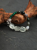 「Verdant Boundary」 Green Crystal & Agate Bracelet