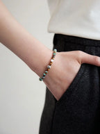 「Pine & Amber Glow」 Turquoise & Tiger’s Eye Bracelet