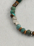 「Pine & Amber Glow」 Turquoise & Tiger’s Eye Bracelet
