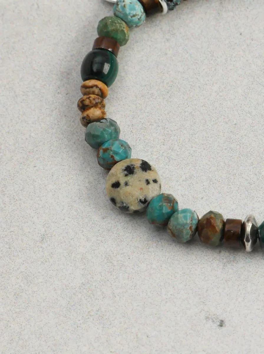 「Pine & Amber Glow」 Turquoise & Tiger’s Eye Bracelet