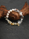 「Crystal Moon Patience」 Clear Crystal & Pearl Bracelet