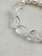 「Crystal Moon Patience」 Clear Crystal & Pearl Bracelet