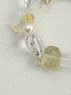 「Sunlit Radiance 」 Clear Crystal & Pearl Bracelet