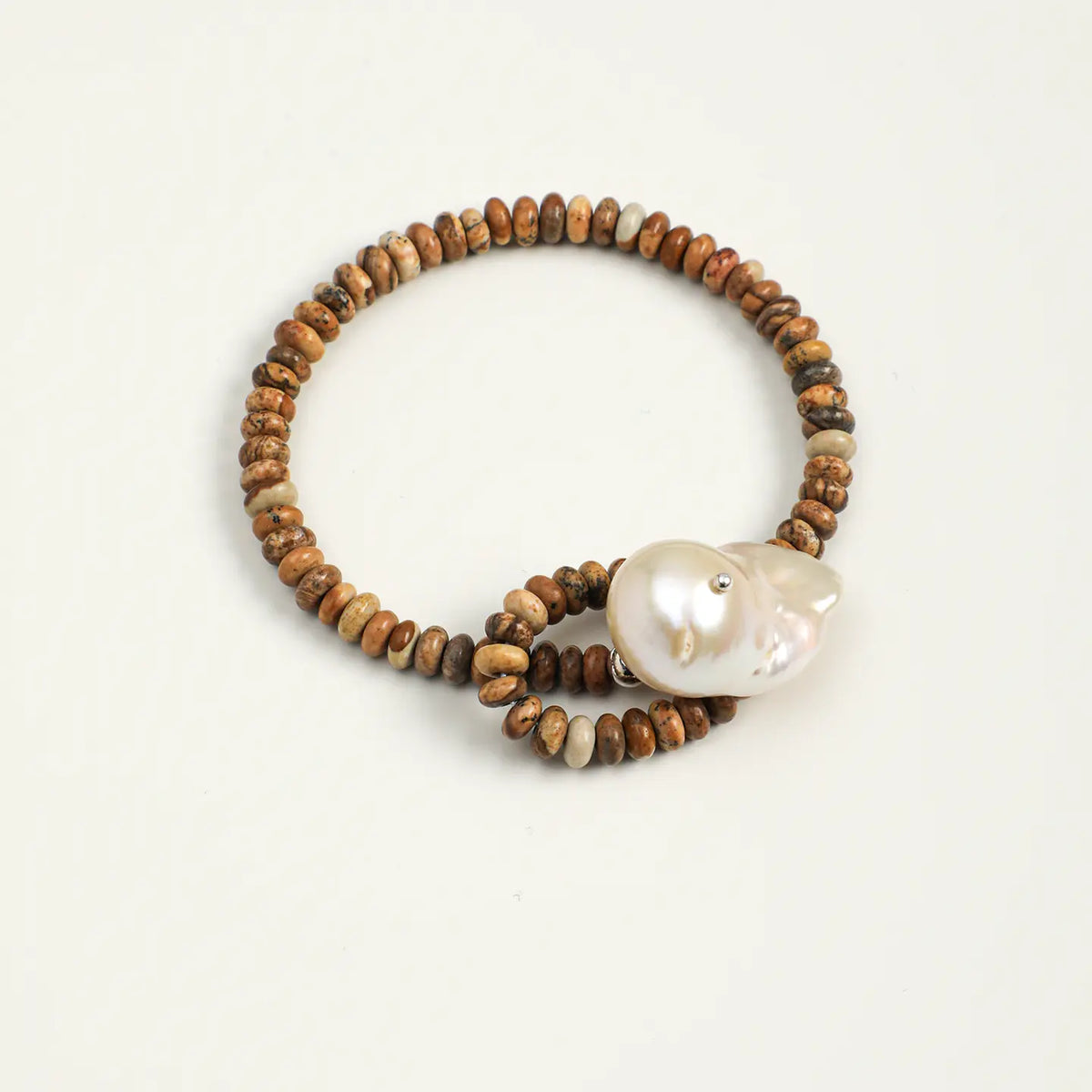 「Simplicity」 Malachite & Baroque Pearl Bracelet