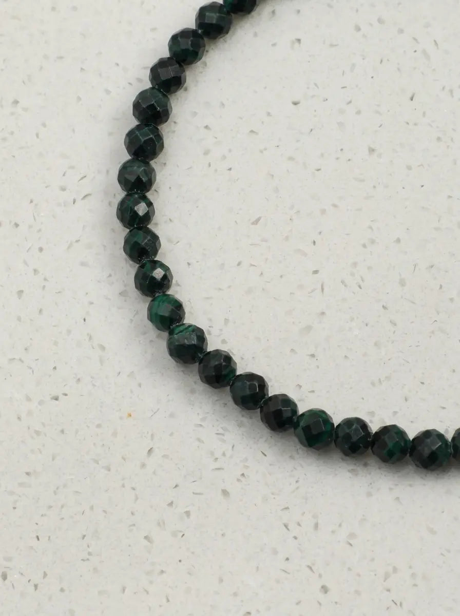「Simplicity」 Malachite & Baroque Pearl Bracelet