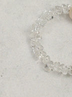 「Frosted Pearl」 Clear Crystal & Baroque Pearl Bracelet