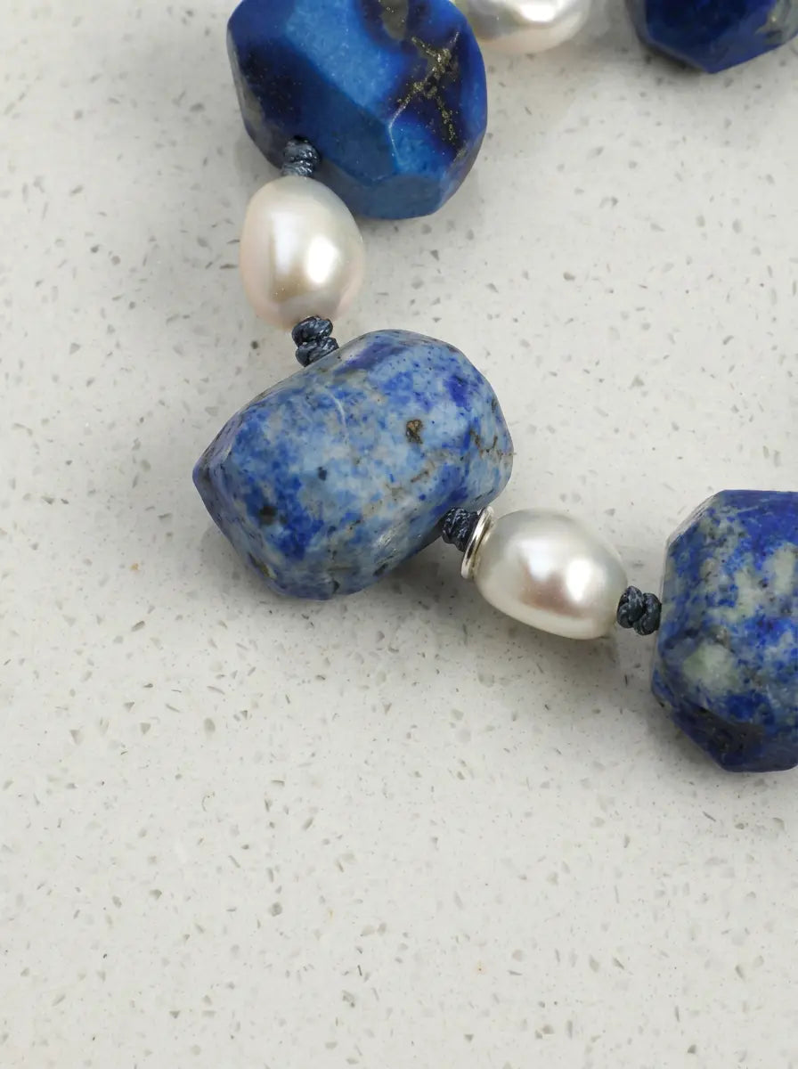 「Azure Spring Tidings」Lapis Lazuli & Pearl Bracelet