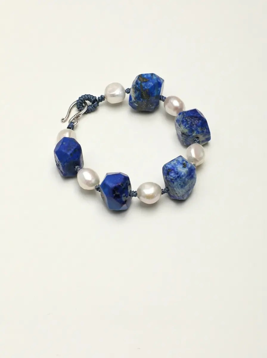 「Azure Spring Tidings」Lapis Lazuli & Pearl Bracelet