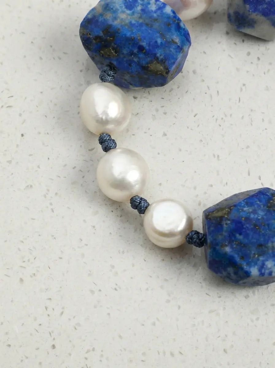 「Azure Spring Tidings」Lapis Lazuli & Pearl Bracelet